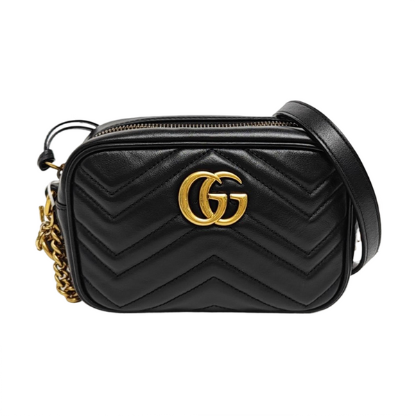 GG Marmont Mini Quilted Calfskin Black
