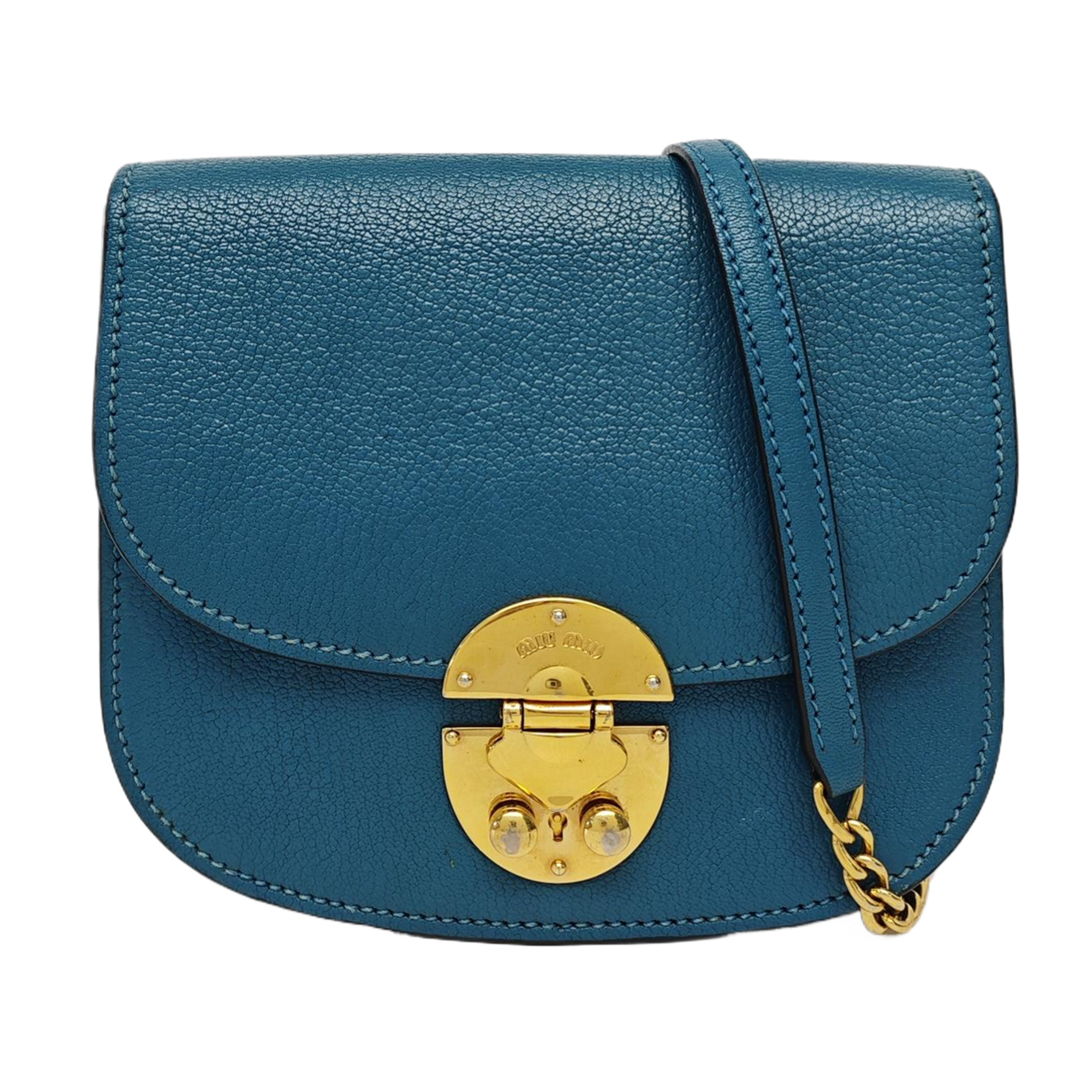 Calfskin Shoulder Bag Blue