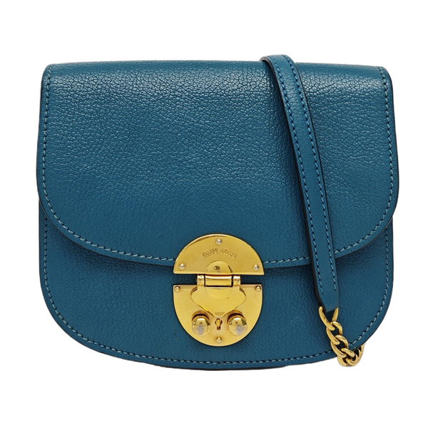 Calfskin Shoulder Bag Blue