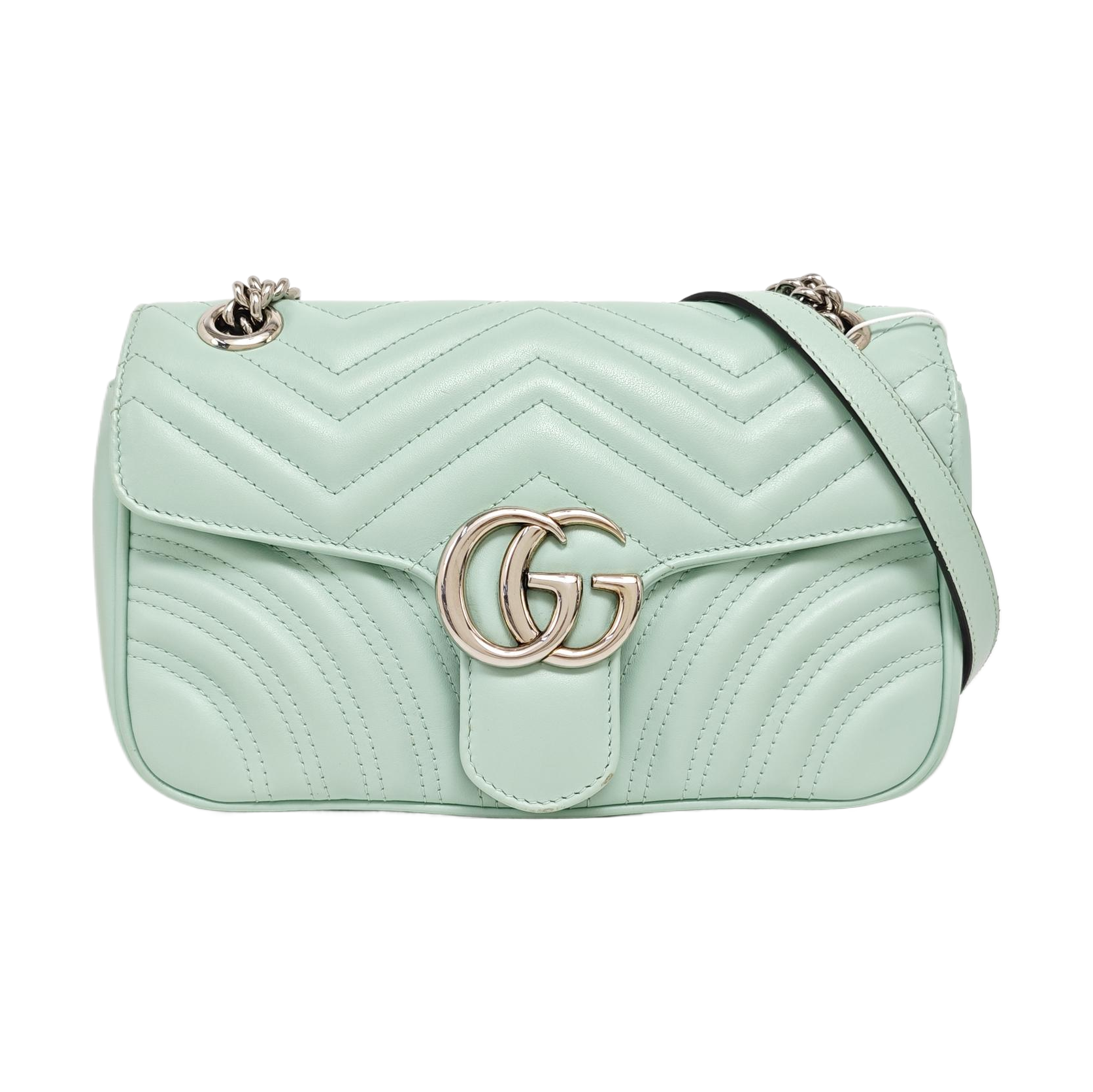 GG Marmont Medium Quilted Calfskin Green