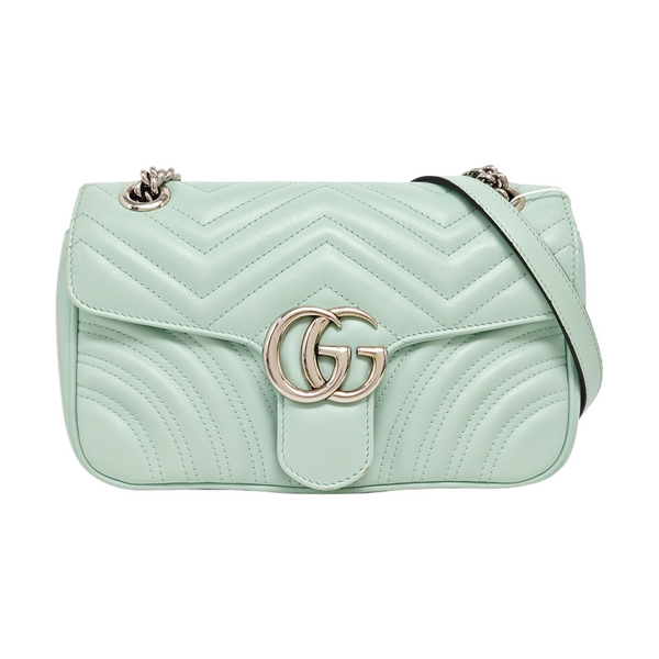 GG Marmont Medium Quilted Calfskin Green