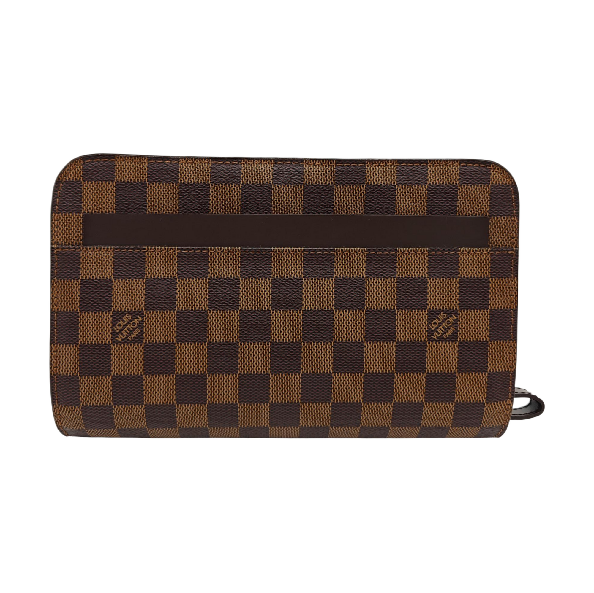 SAINT LOUIS Damier Ebene Coated Canvas Brown