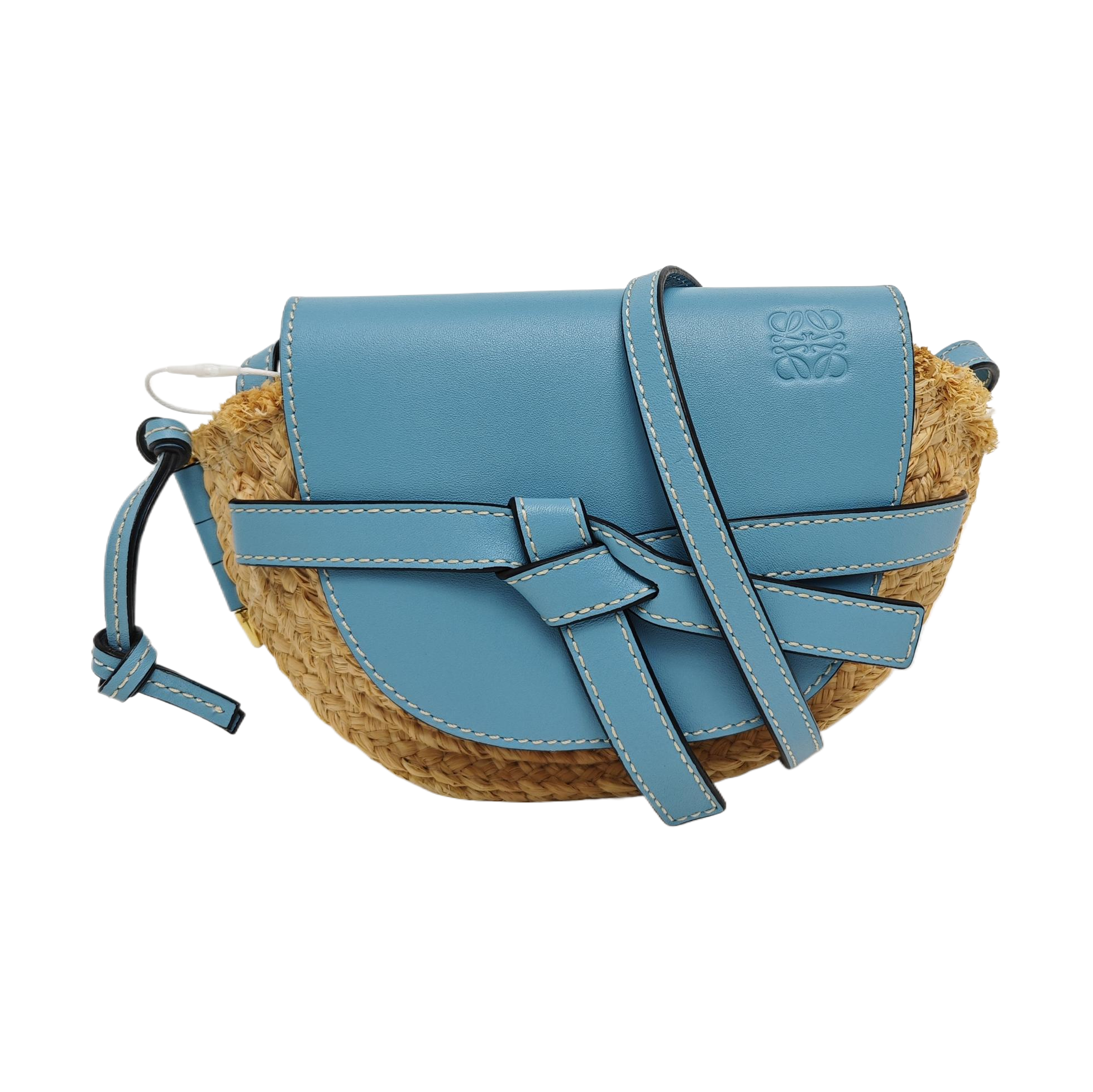 Authenticated pre-owned  Gate Straw Blue - Shoulder Bag at Looply