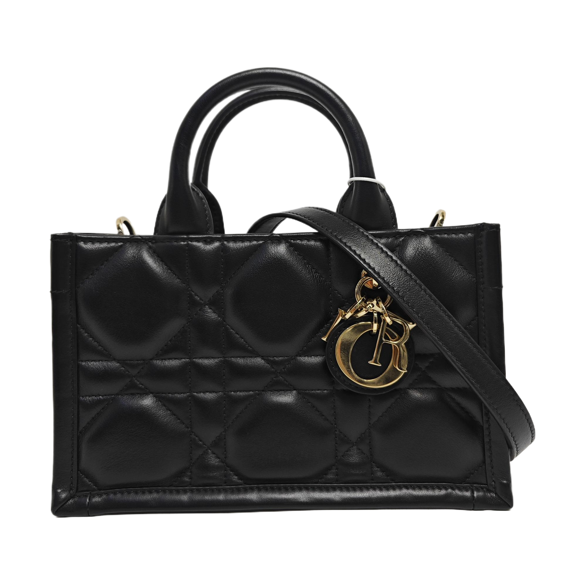 Lady D-Joy Mini Cannage Calfskin Black