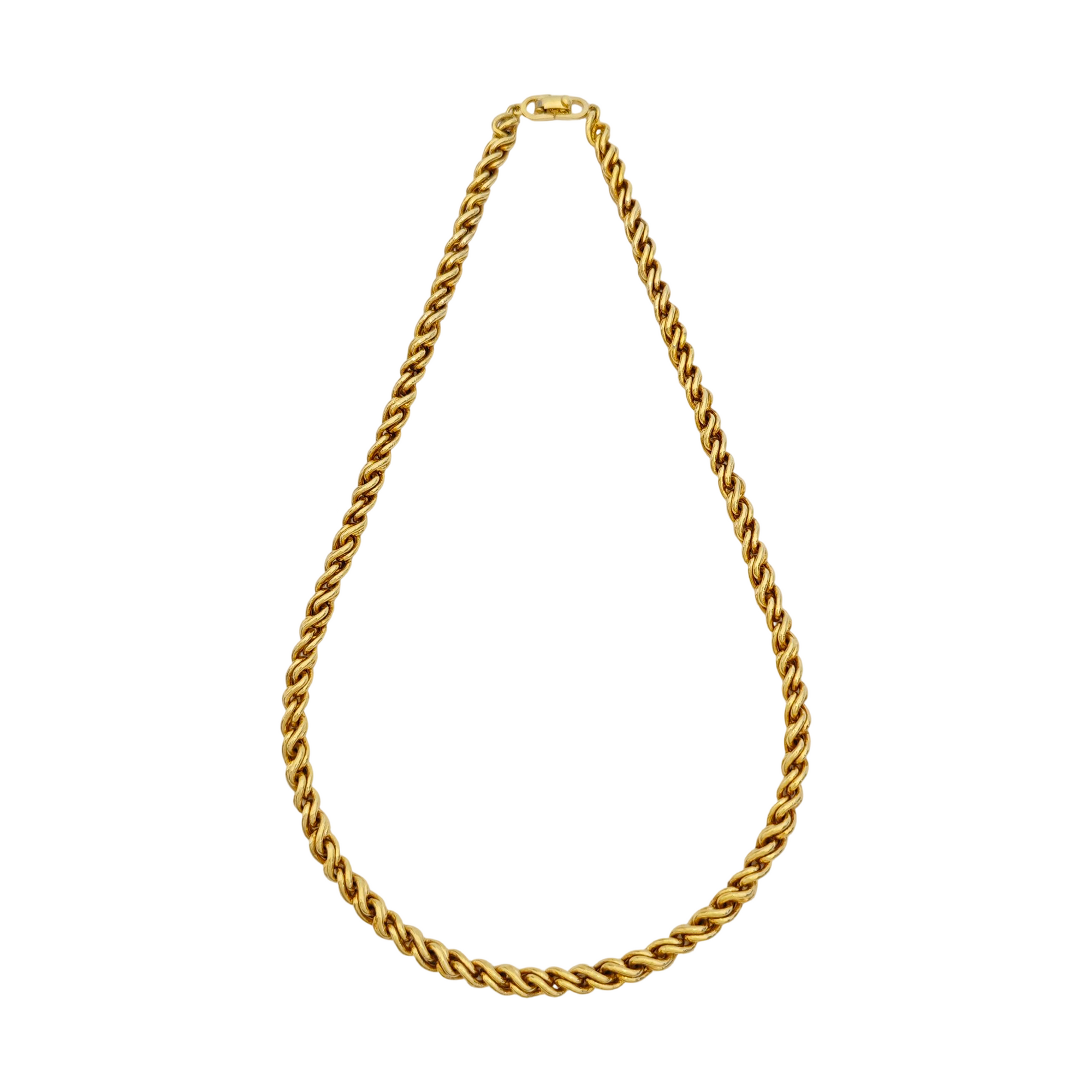 Twist Round Metal Gold Necklace
