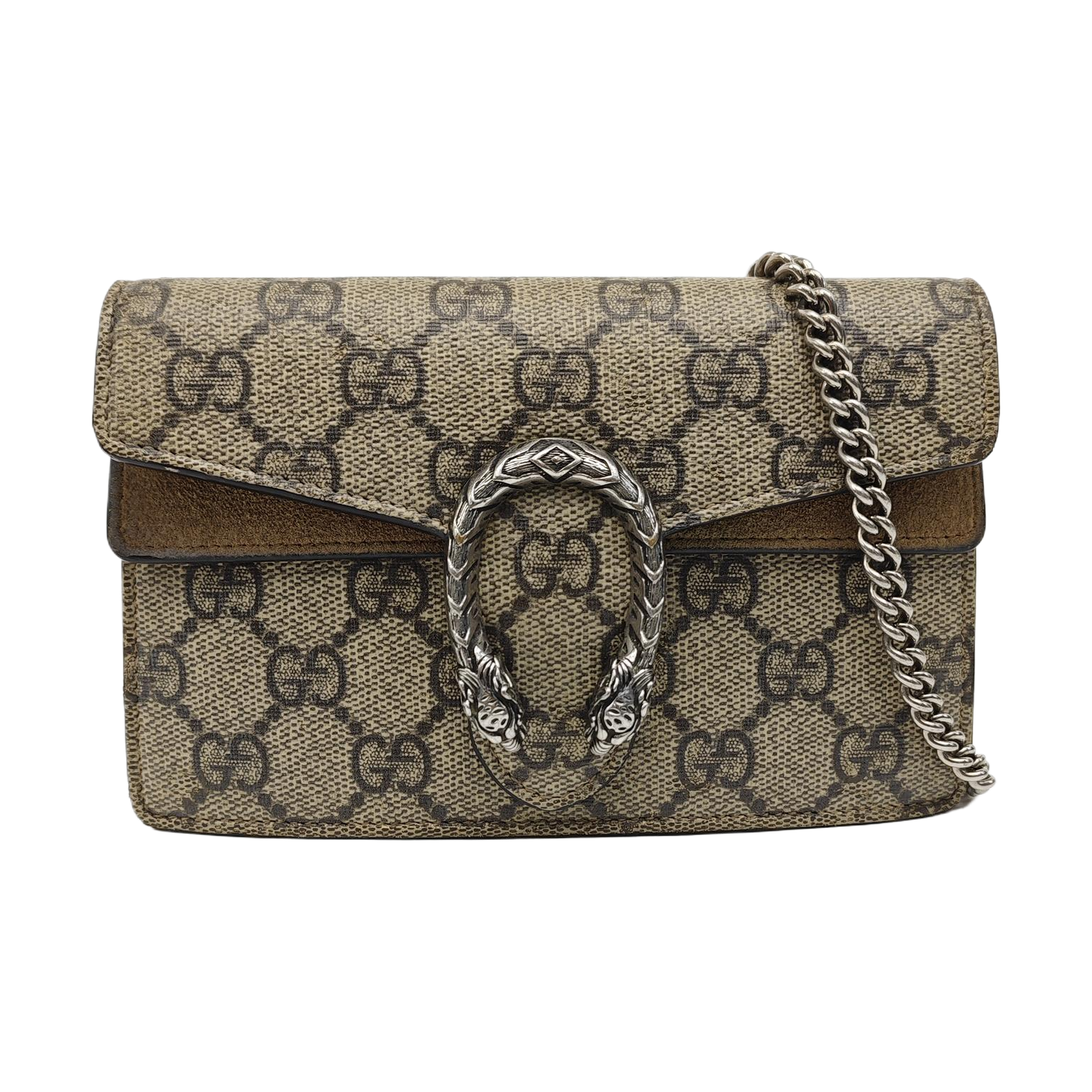 Dionysus Super Mini Monogram Coated Canvas Beige
