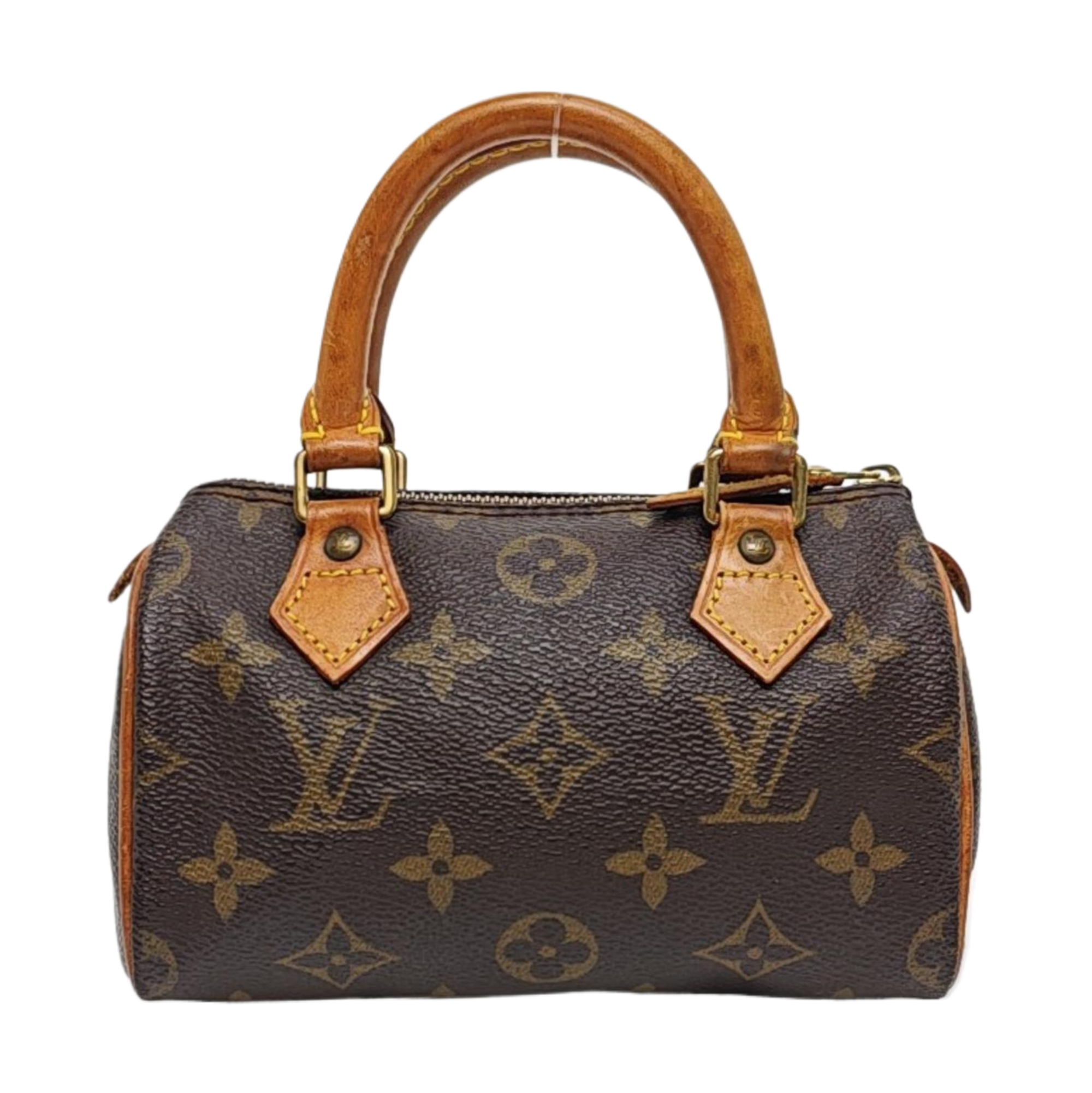Authenticated pre-owned  SPEEDY Nano Monogram Coated Canvas Brown - Top Handle Bag at Looply