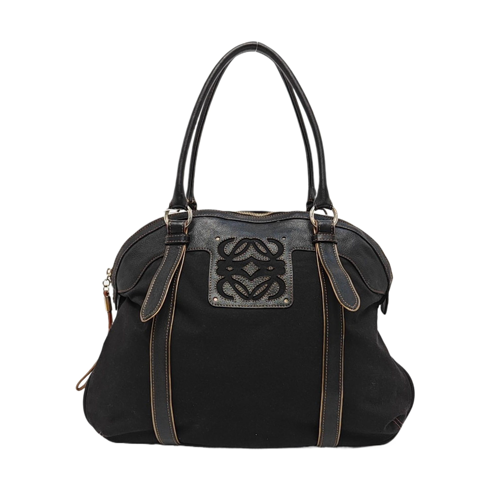 Canvas Top Handle Bag Black