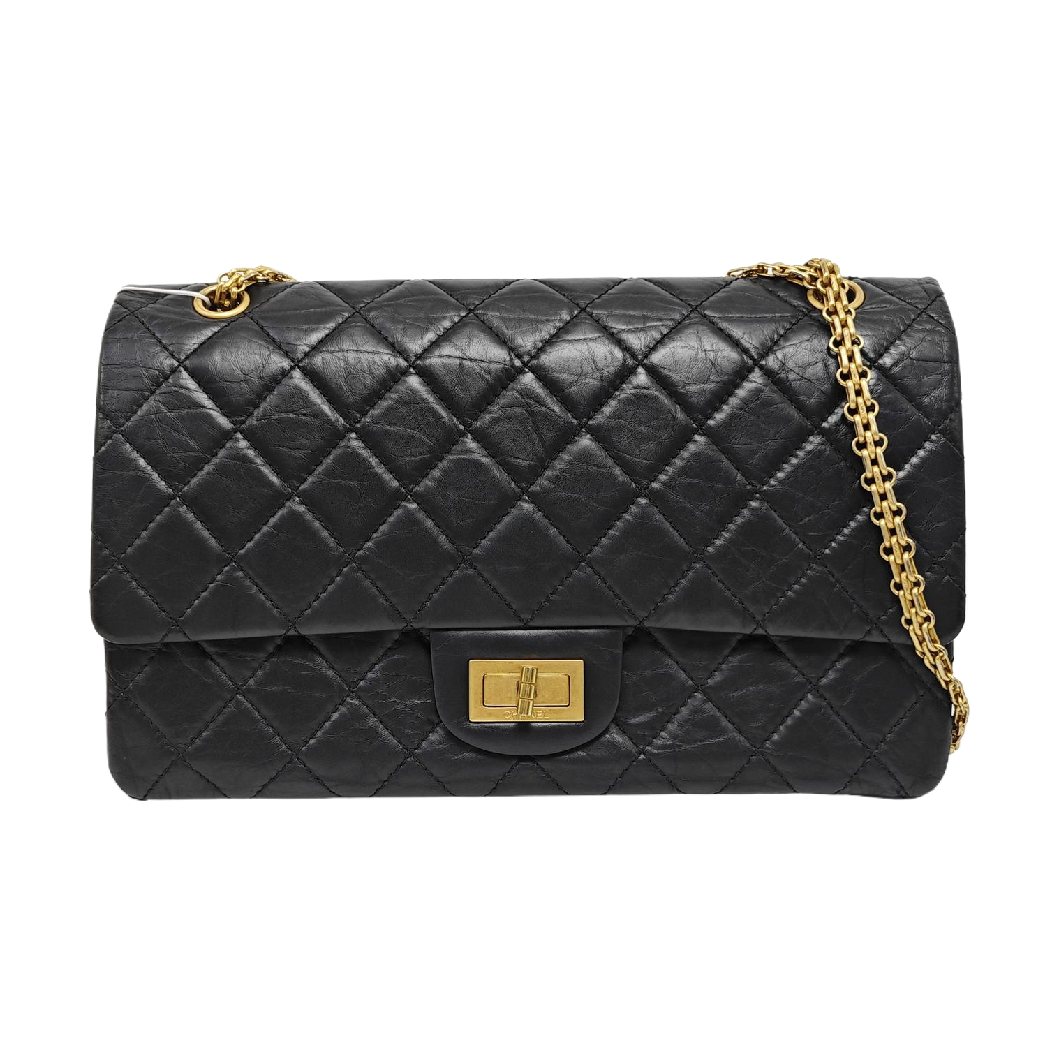 2.55 Maxi Quilted Calfskin Black