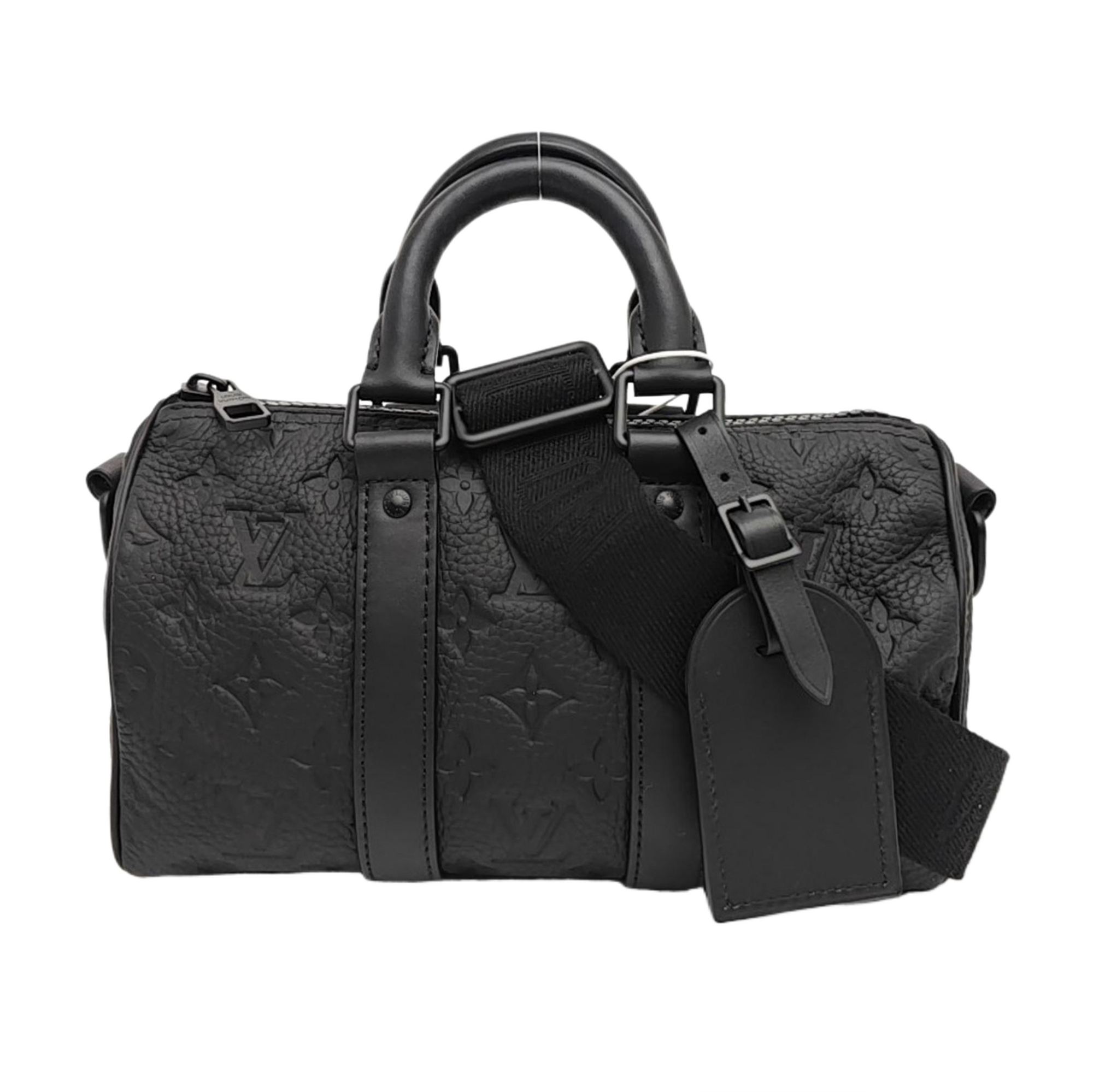 KEEPALL 25 Monogram Calfskin Black