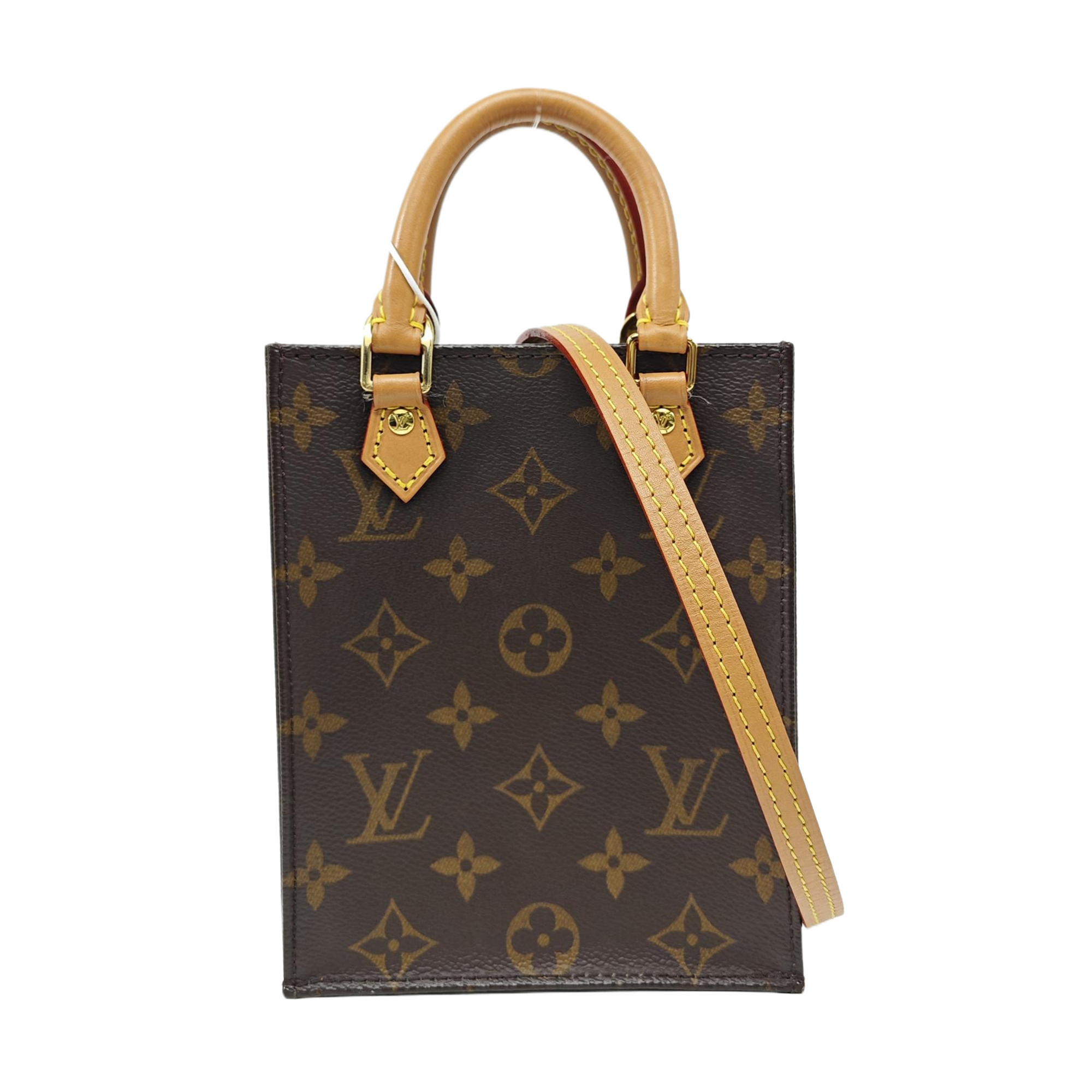SAC PLAT Mini Monogram Coated Canvas Brown