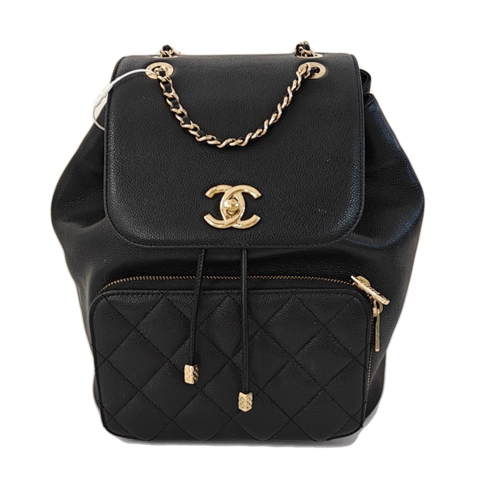 BUSINESS AFFINITY Medium Quilted Grained Calfskin Black