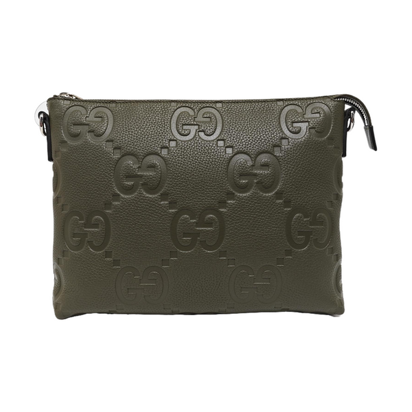 GG Messenger Medium Monogram Calfskin Green