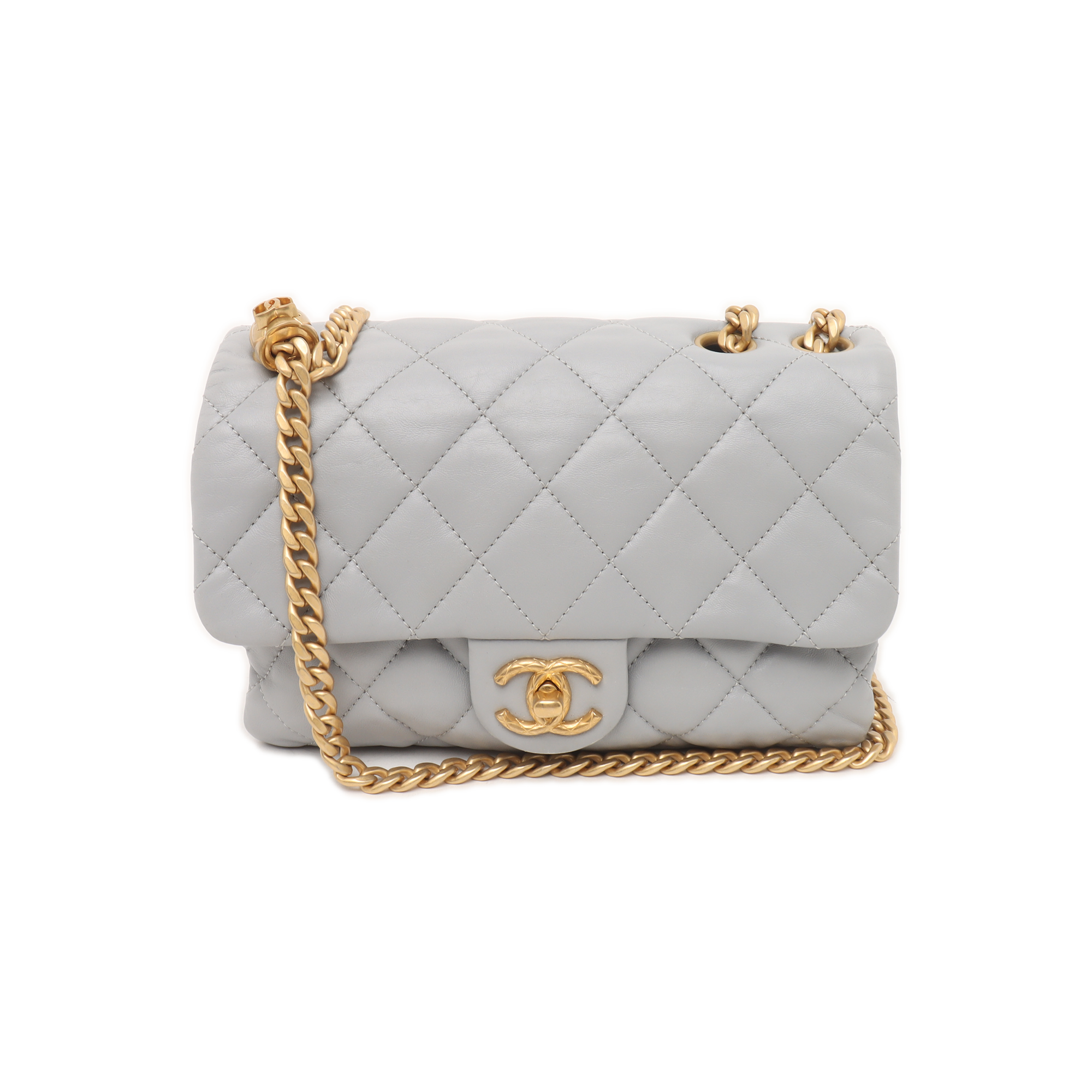 CLASSIC FLAP Mini Quilted Lambskin Gray