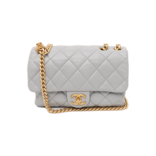 CLASSIC FLAP Mini Quilted Lambskin Gray