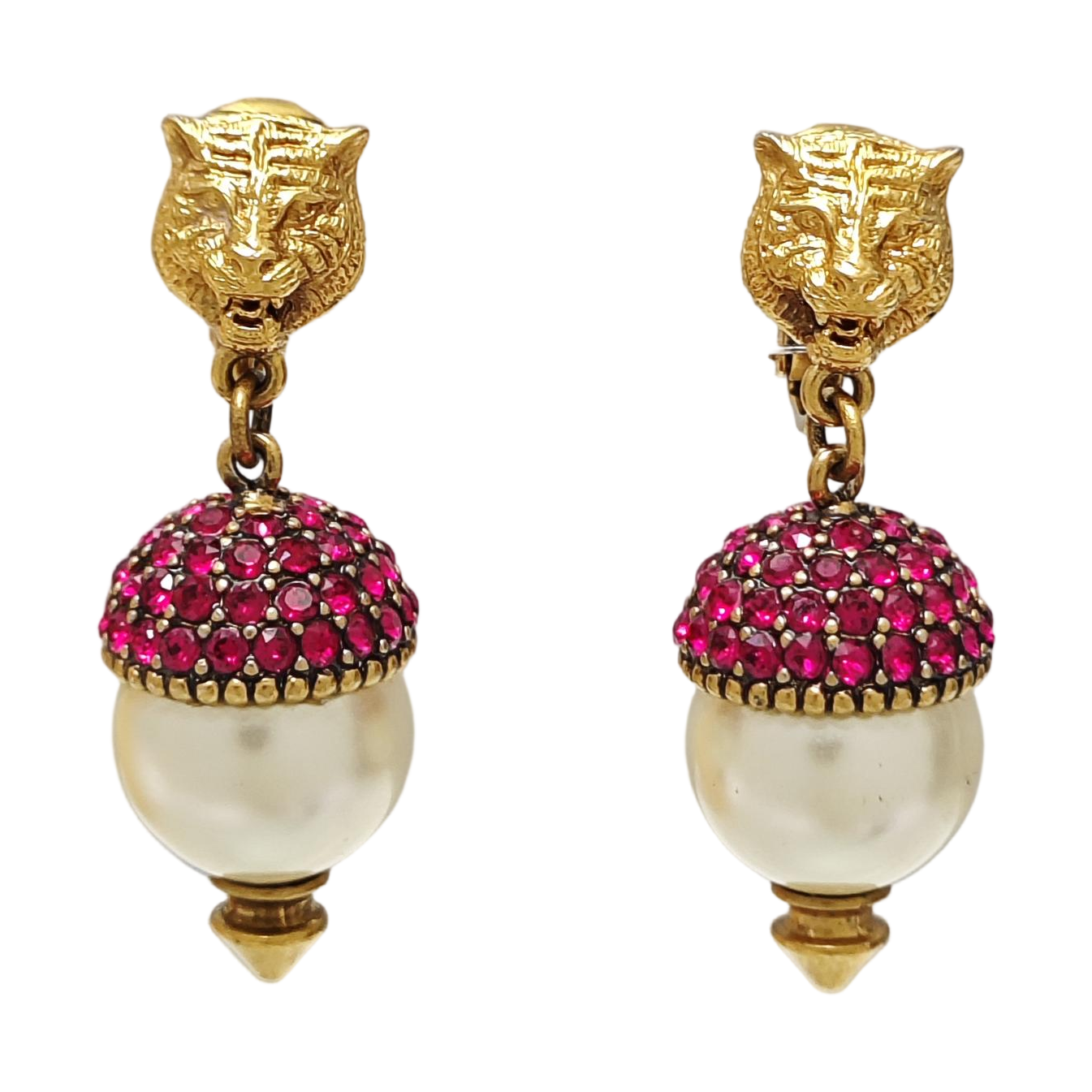 Synthetic Crystal White Clip On Earrings