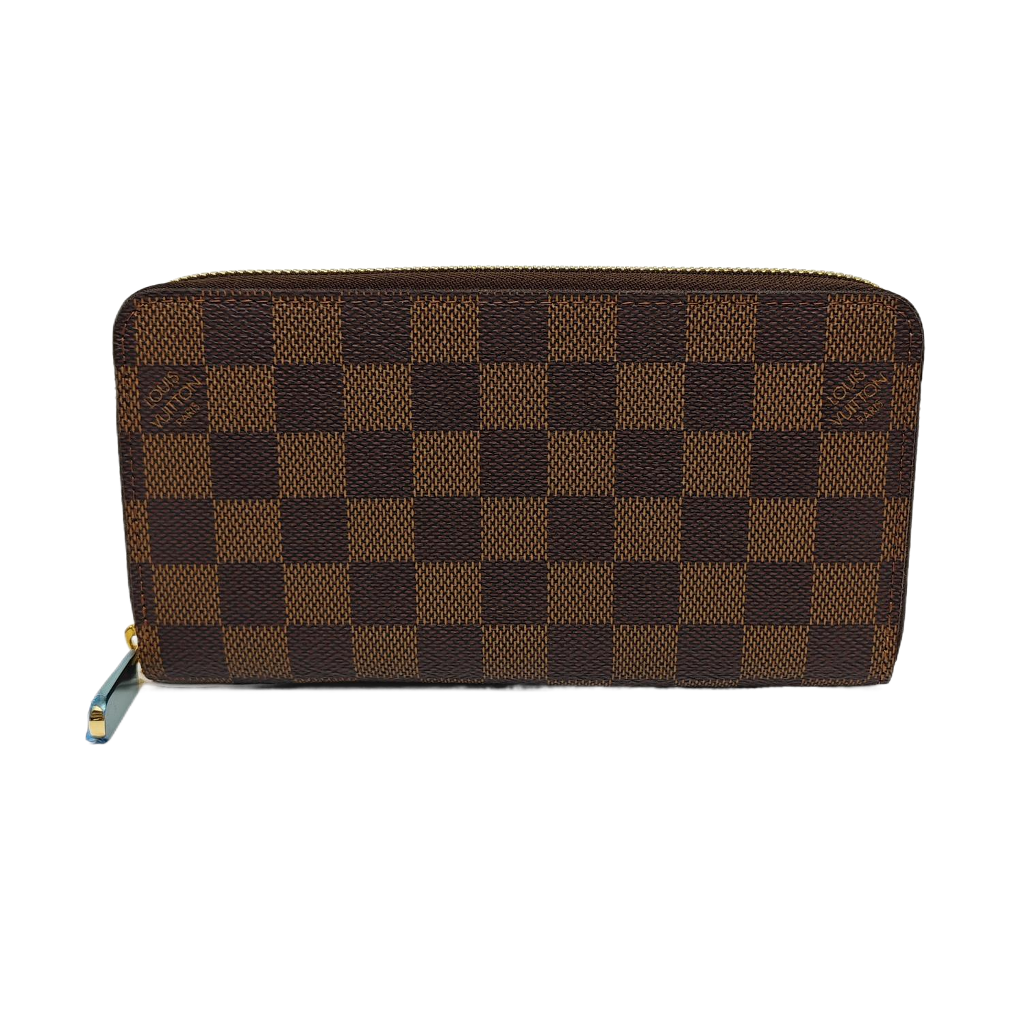 ZIPPY Damier Ebene Coated Canvas Brown Wallet