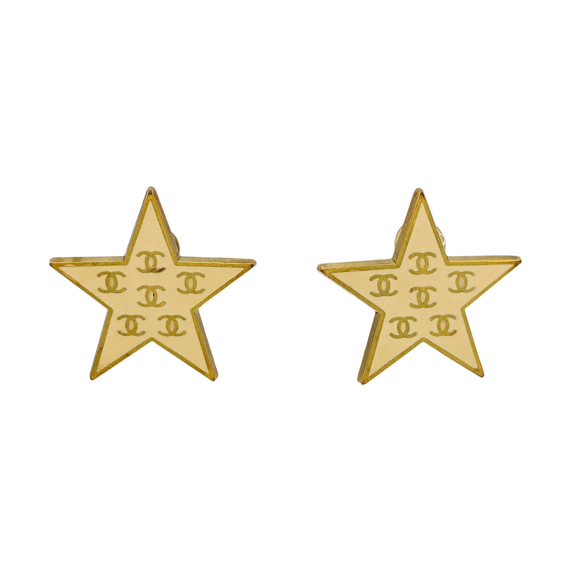 Vintage Metal Gold Clip On Earrings