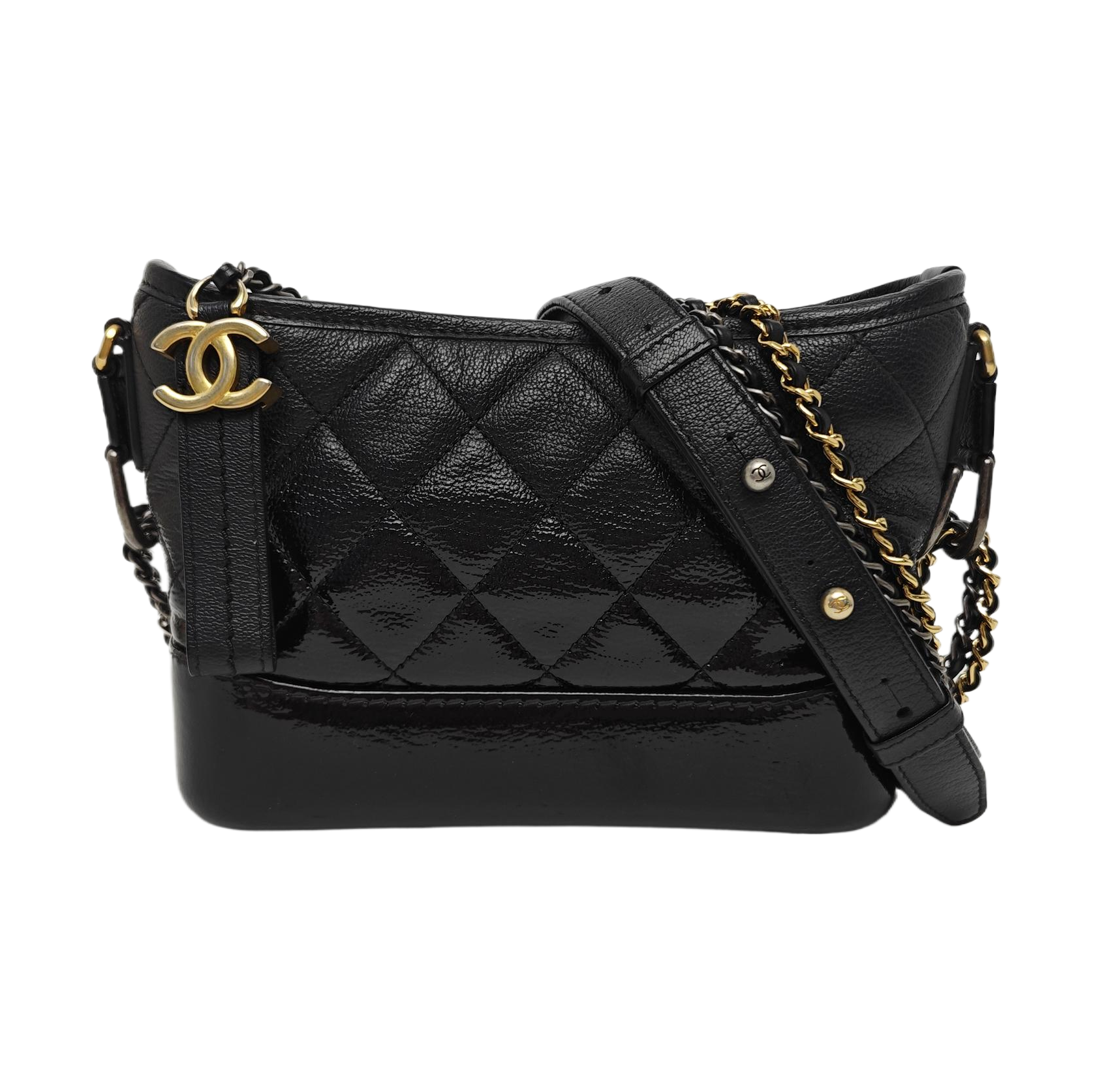 GABRIELLE Small Quilted Lambskin Black
