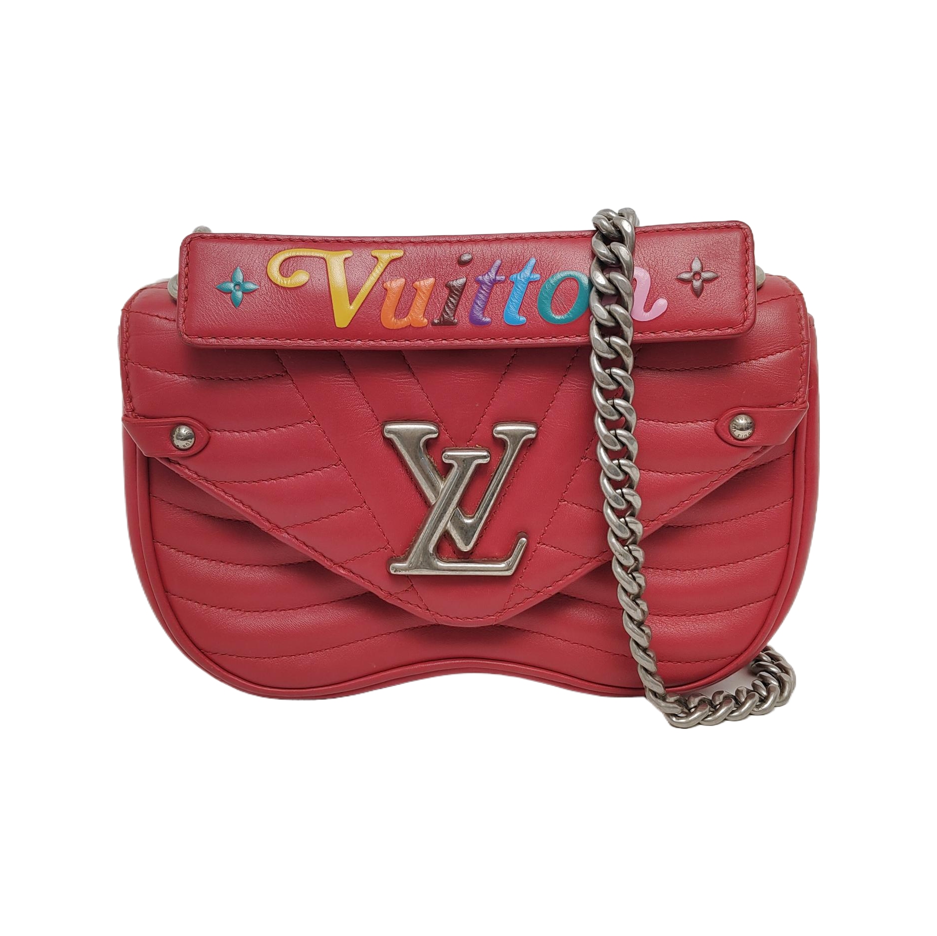 NEW WAVE PM Quilted Calfskin Red