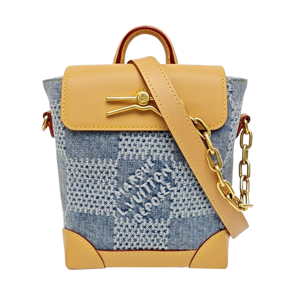 STEAMER Extra Small Damier Fabric Blue