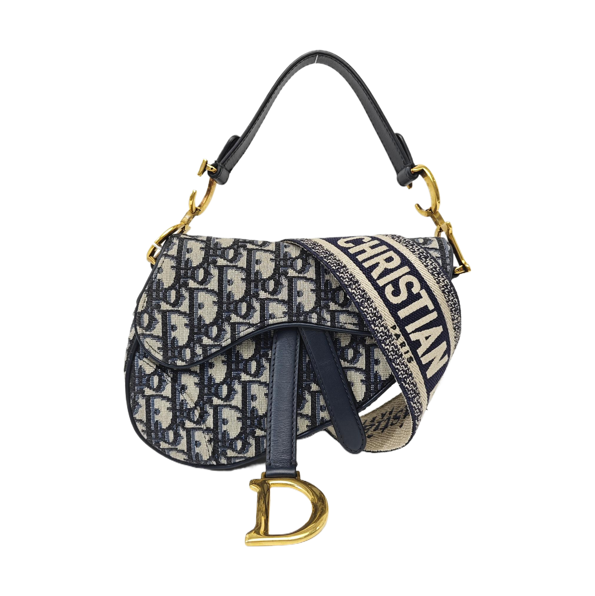 Saddle Mini Oblique Canvas Blue