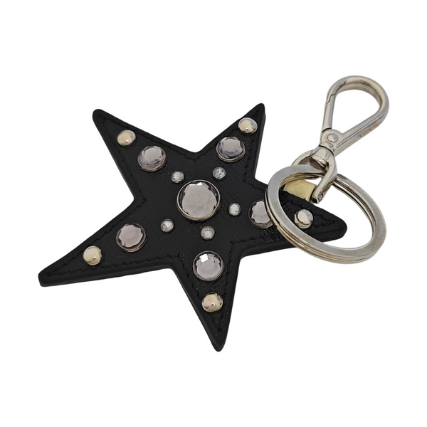 Leather Bag Charm Black