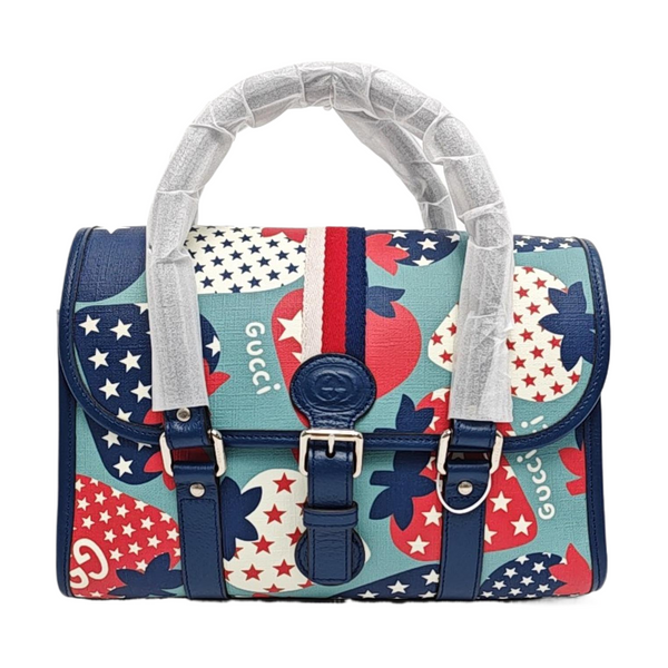 Coated Canvas Top Handle Bag Multicolor