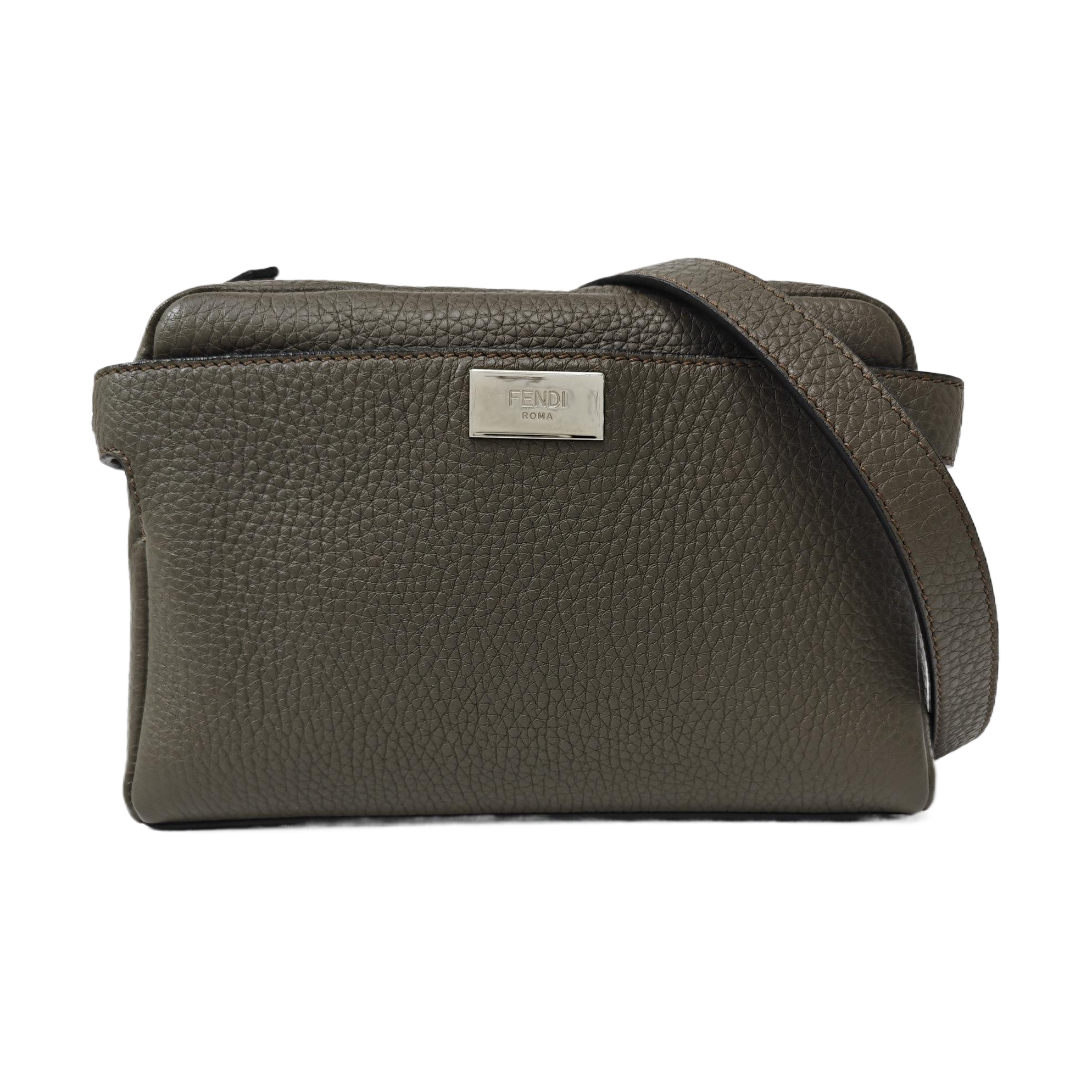 Calfskin Crossbody Bag Gray