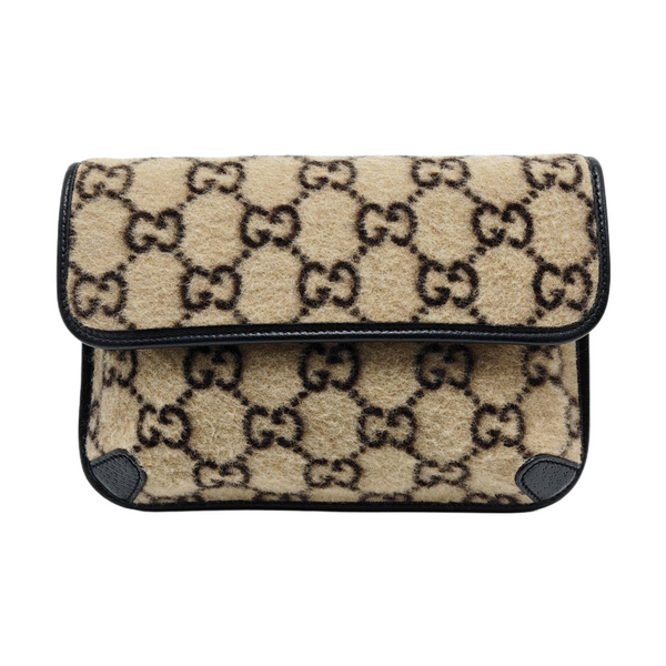 Monogram Wool Belt Bag Beige