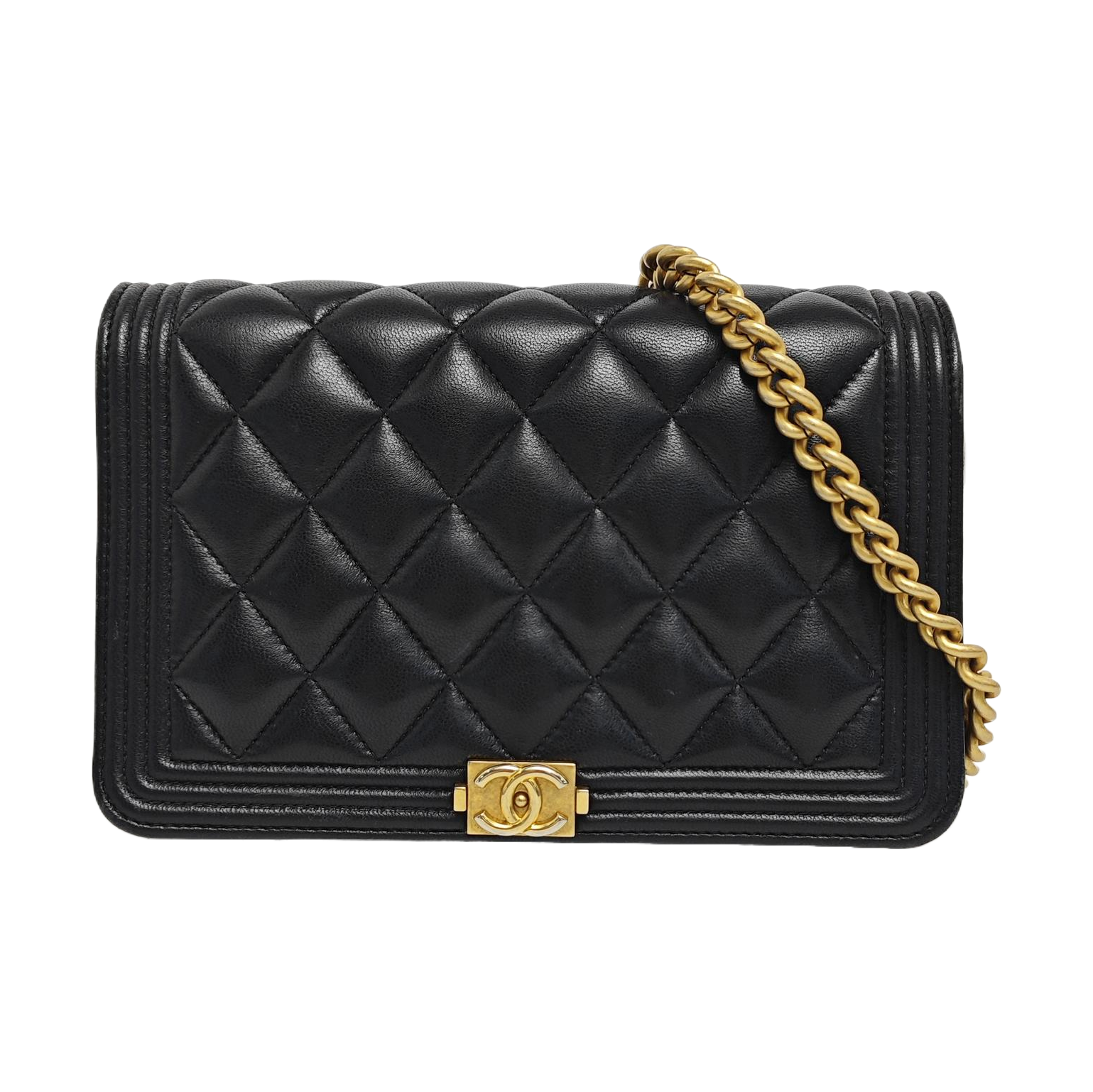 BOY CHANEL Mini Quilted Calfskin Black