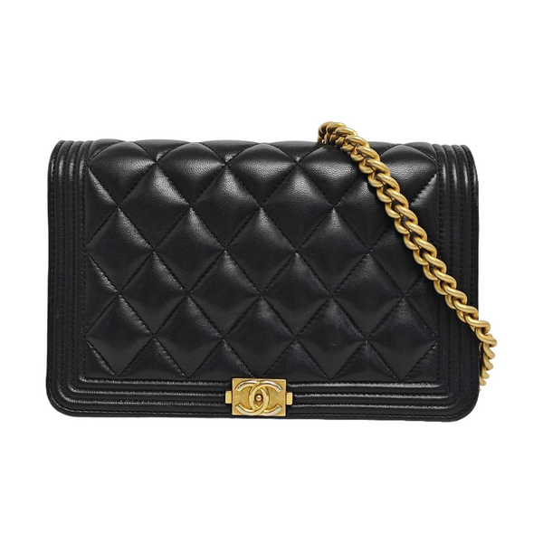 BOY CHANEL Mini Quilted Calfskin Black