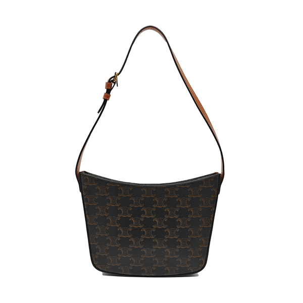 Coated Canvas Shoulder Bag Medium Brown