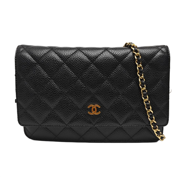 WOC Quilted Grained Calfskin Black