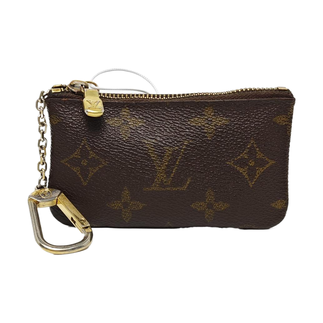 Monogram Coated Canvas Clutch Brown