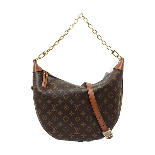 LOOP HOBO Monogram Coated Canvas Brown