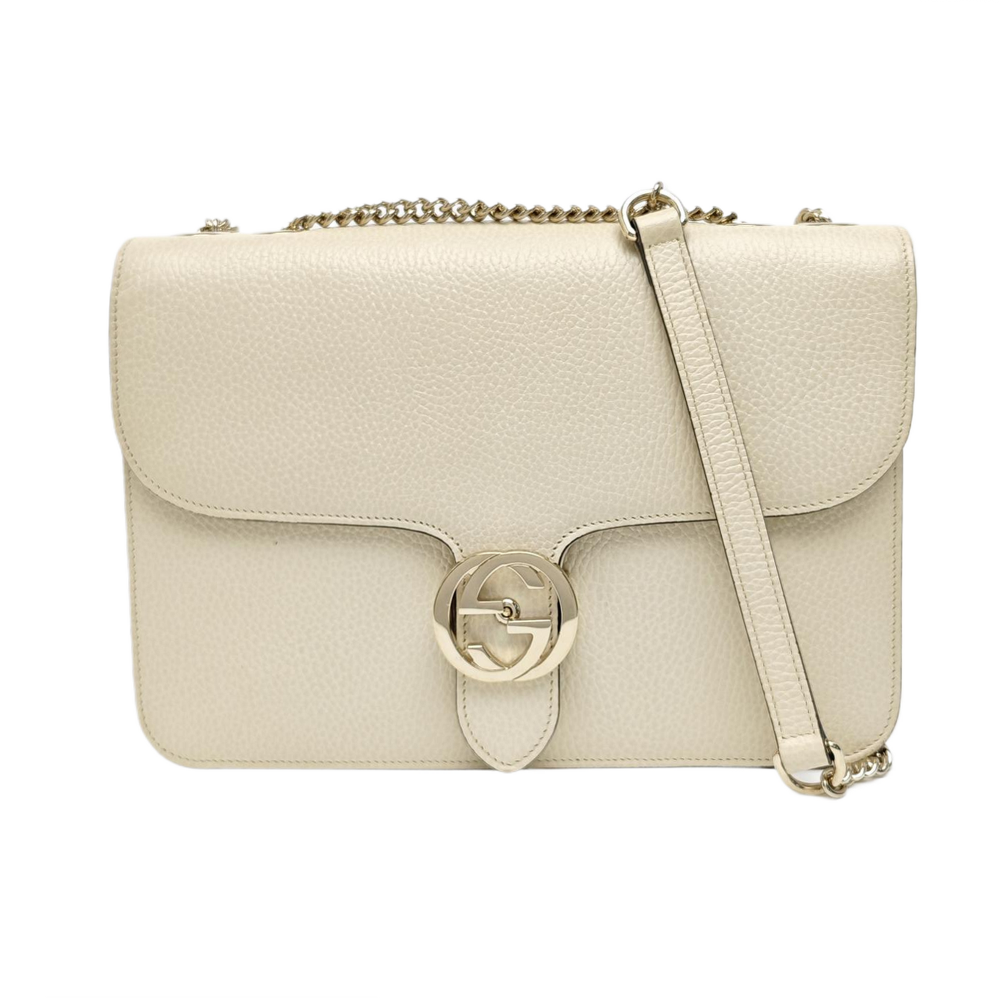 Interlocking G Large Calfskin Beige