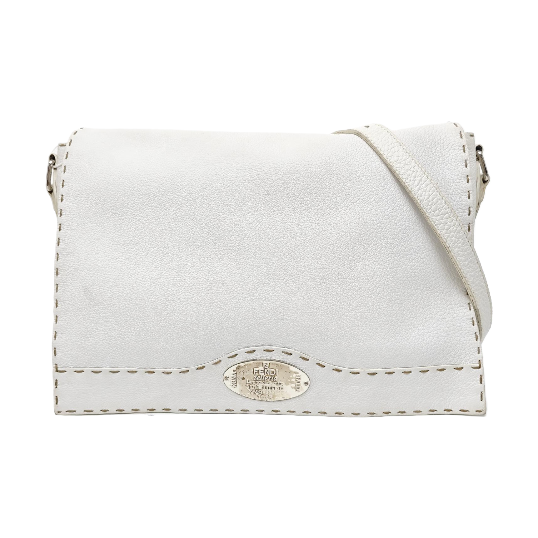 Quilted Calfskin Shoulder Bag White