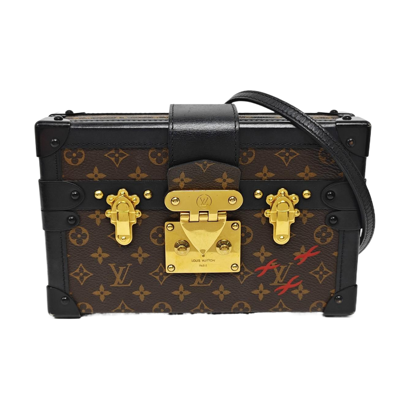 PETITE MALLE Monogram Coated Canvas Brown