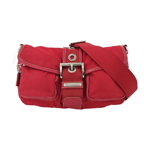 Nylon Shoulder Bag Red