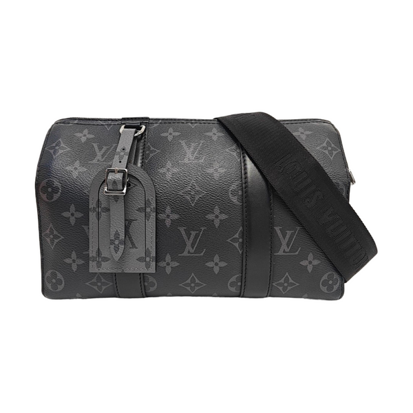 KEEPALL Monogram Coated Canvas Black