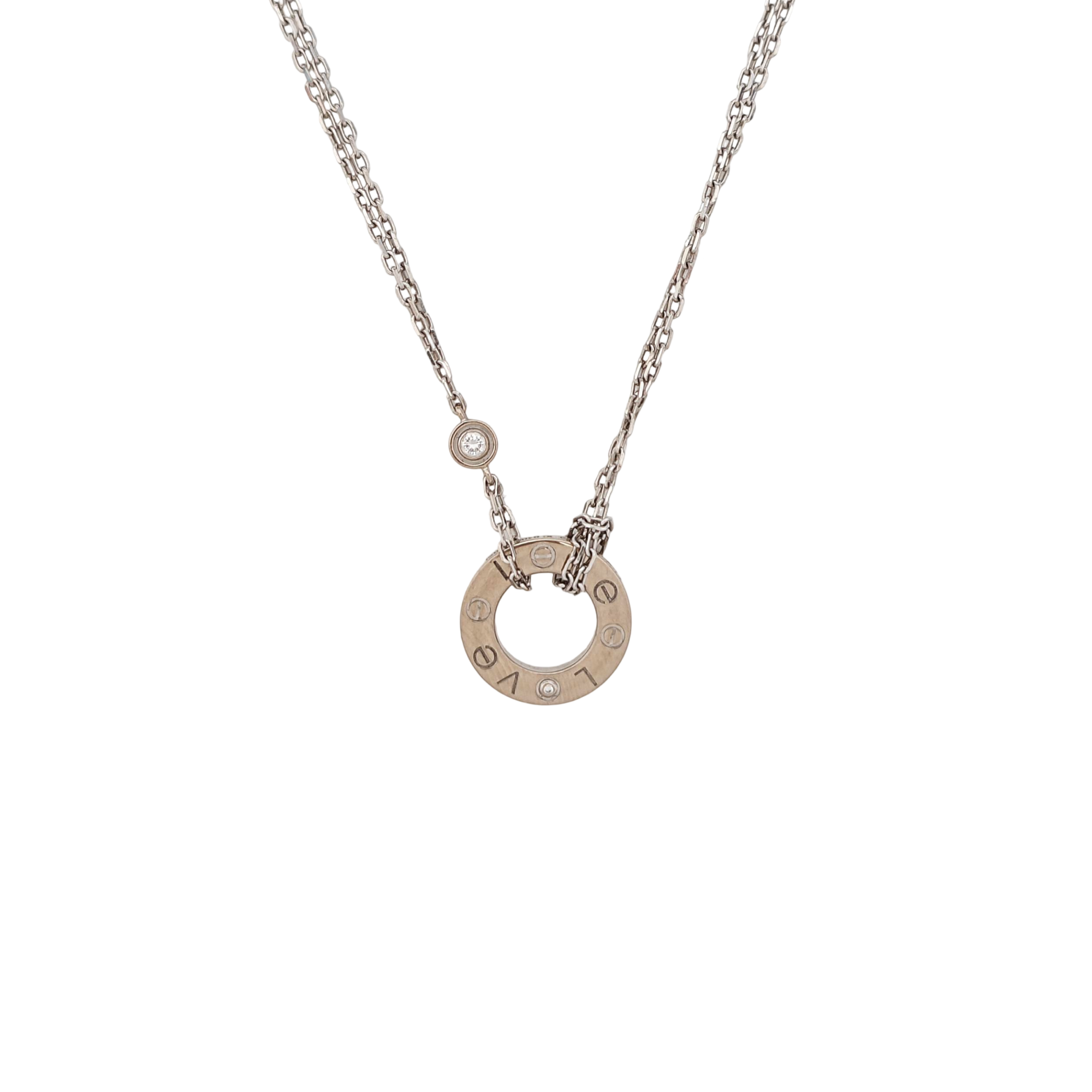 LOVE 18k White Gold Silver Necklace