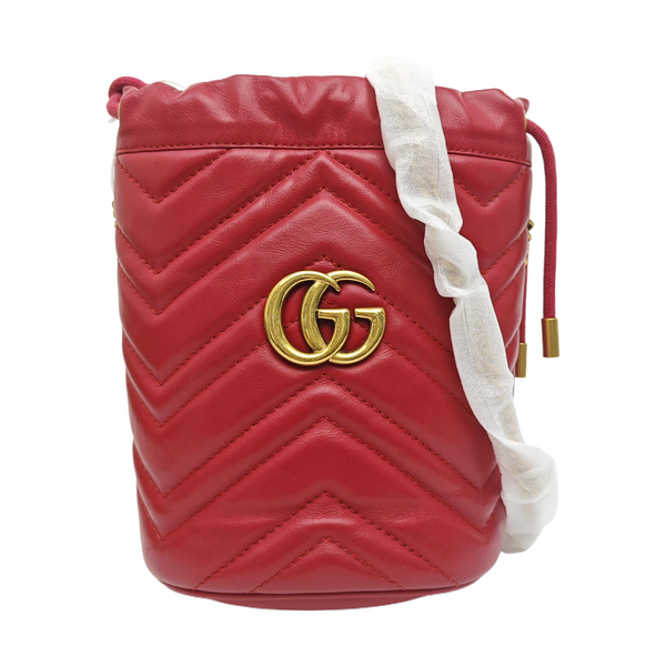 GG Marmont Mini Quilted Calfskin Red
