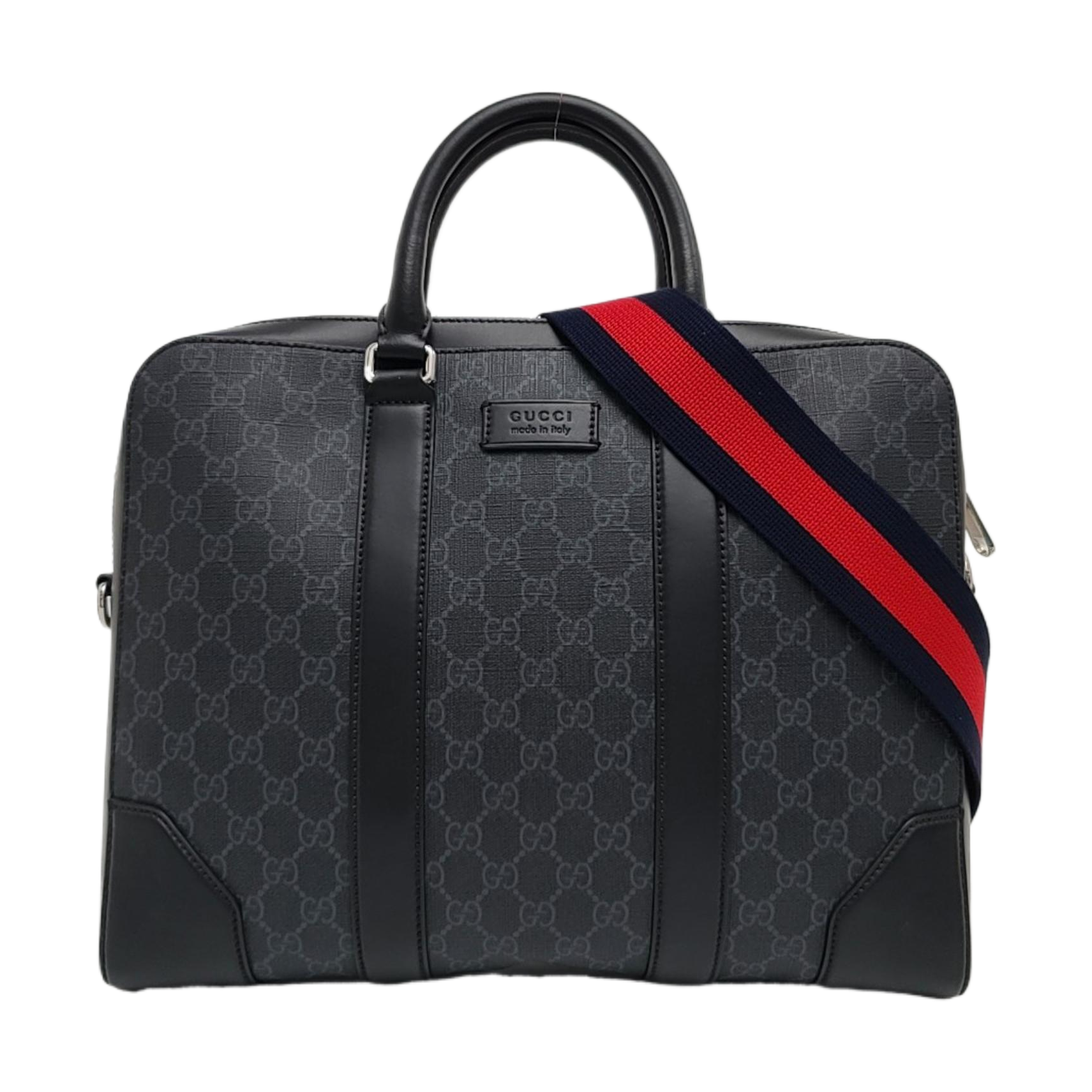 Monogram Coated Canvas Shoulder Bag Black