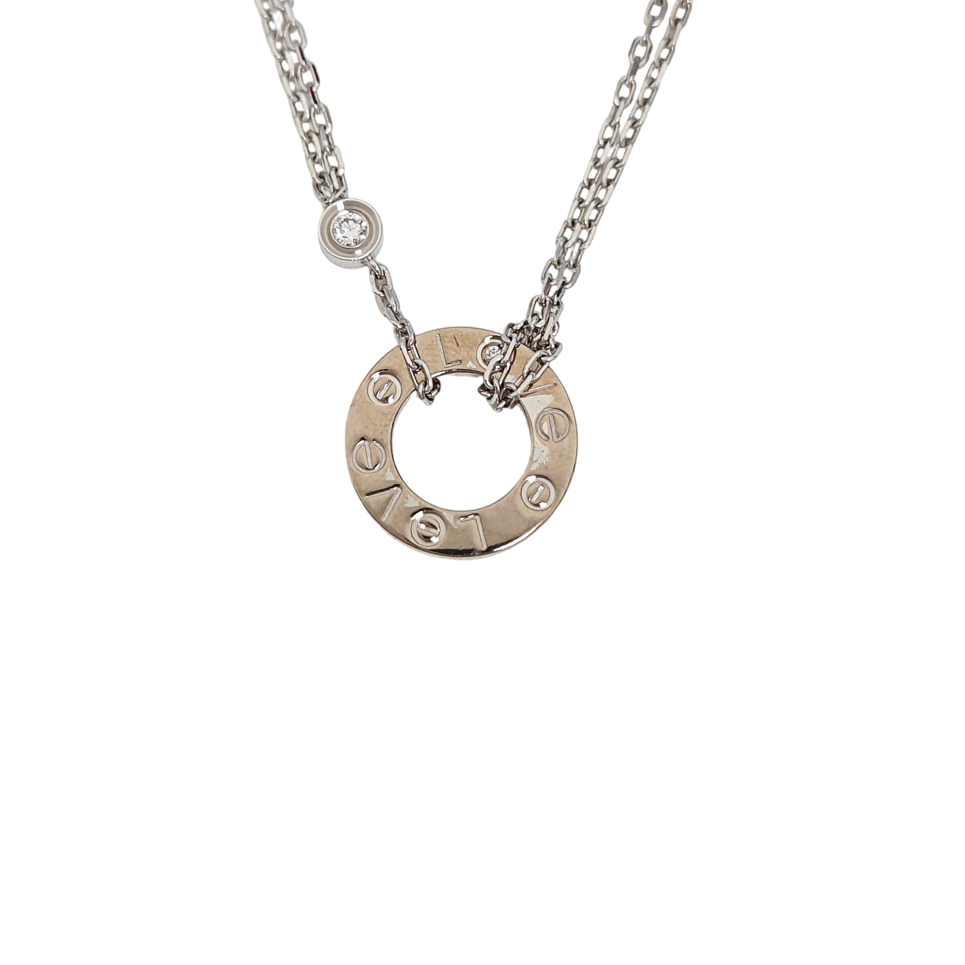 LOVE 18k White Gold Silver Necklace