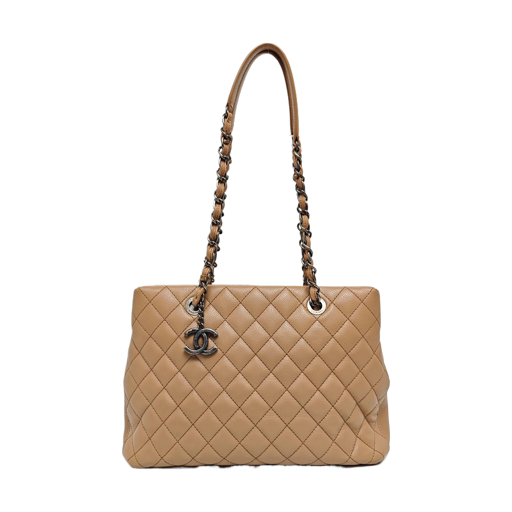 SHIVA Quilted Grained Calfskin Beige