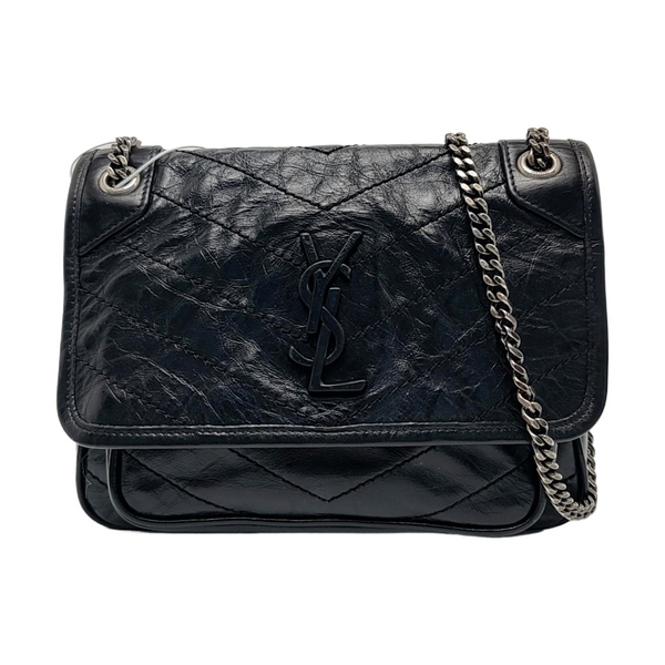 NIKI Small Chevron Calfskin Black
