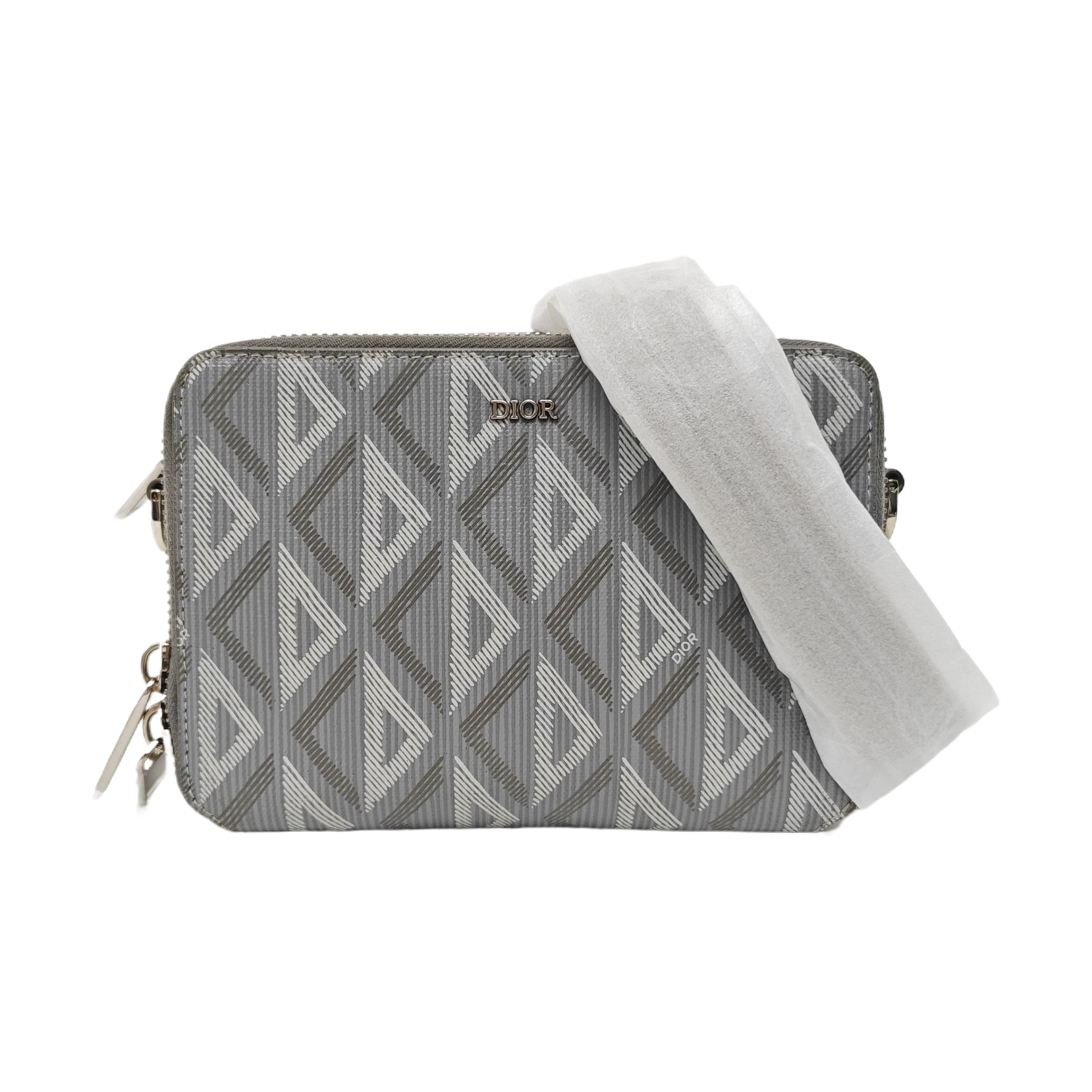 Coated Canvas Shoulder Bag Gray