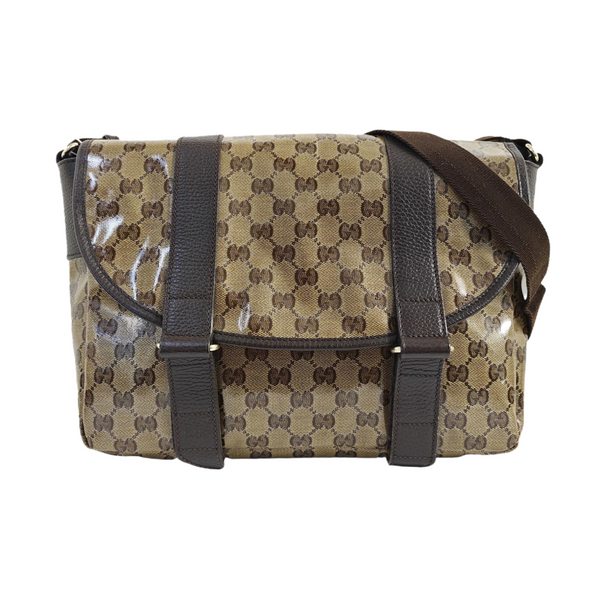Monogram Coated Canvas Crossbody Bag Beige