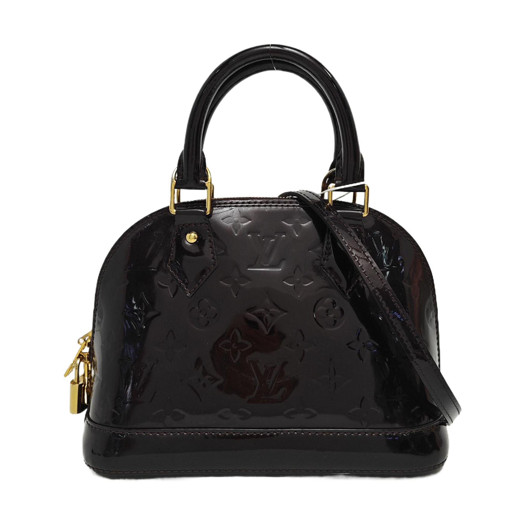 ALMA BB Monogram Patent Leather Brown